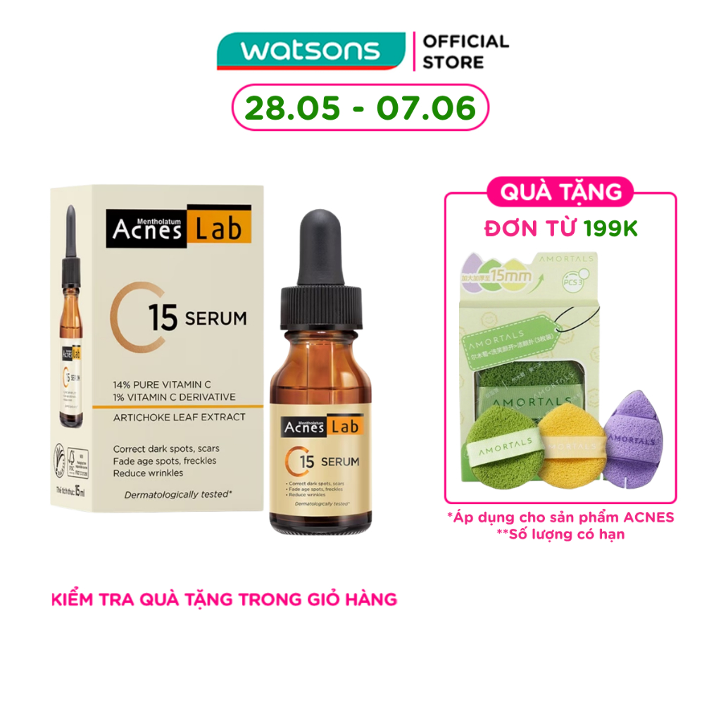 Tinh Chất Acnes Lab C15 Dưỡng Sáng, Mờ Thâm, Ngừa Lão Hóa 15ml