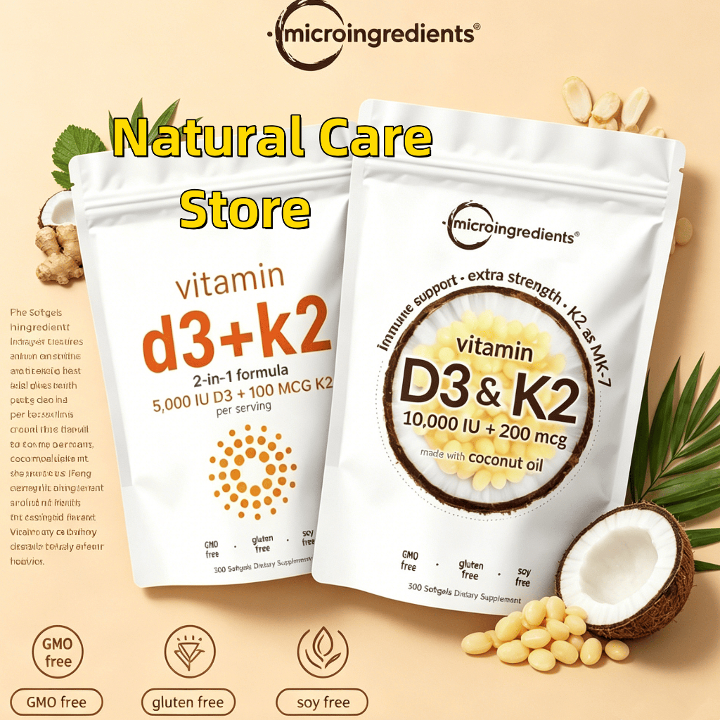 【Hàng nhập khẩu nguyên bản từ Mỹ】Micr0 Vitamin D3 10,000 Iu+K2 200mcg / Vitamin D3 5000IU+K2 100mcg