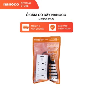 Ổ cắm có dây Nanoco model NES3332 (3 ổ đa năng,3 ổ 2 chấu, 1 công tắc, dây điện 3m và 5m)