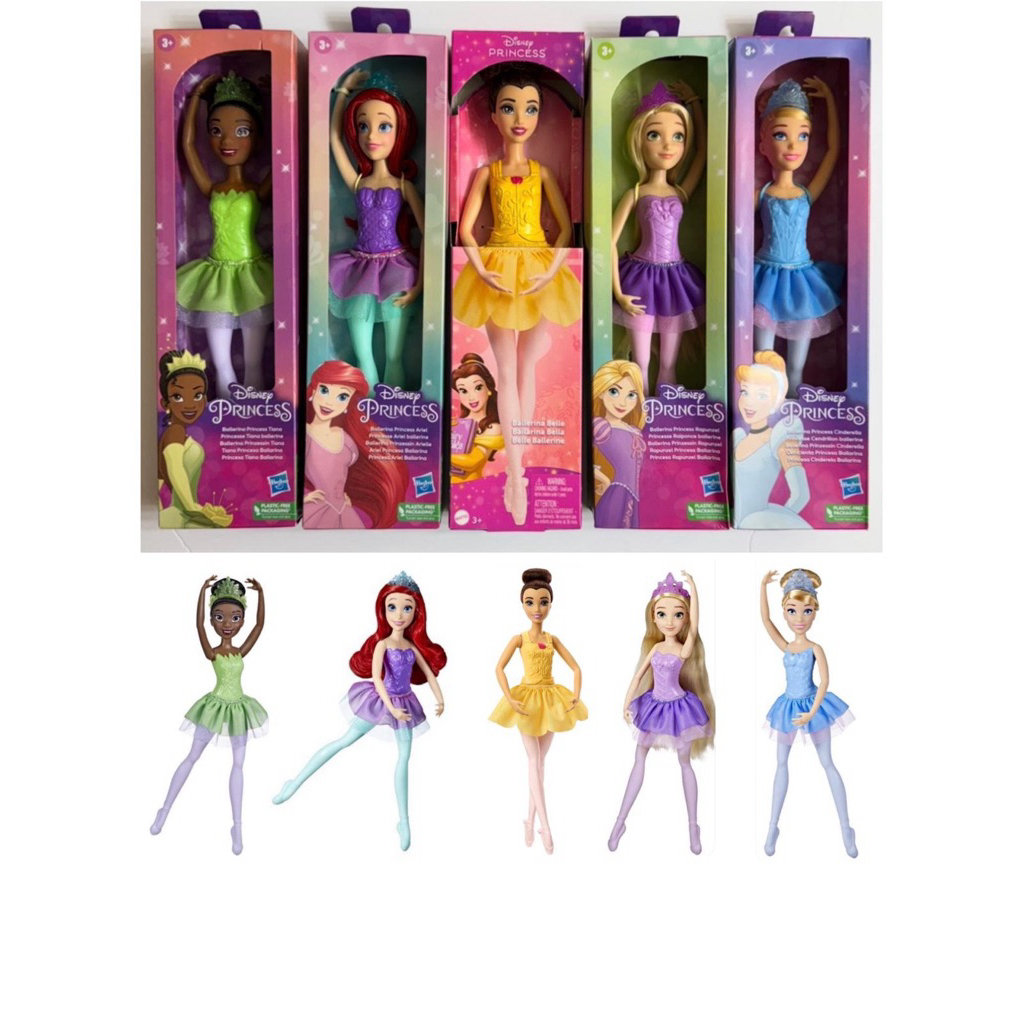 Mô hình búp bê Ariel Bell Cinderella Rapunzel or Tiana 11” Disney Princess Ballerina Doll
