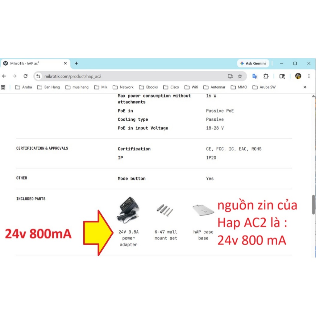 Chân đế Zin của Mikrotik HAP AC2 Hàng Tháo Thiết Bị