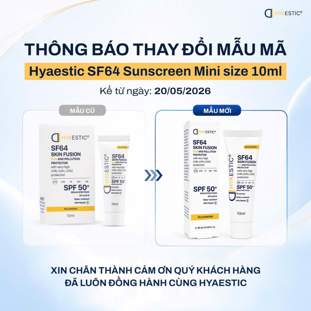 Kem chống nắng bảo vệ tối đa Hyaestic Skin Fusion SF64 Sun And Pollution Protector SPF50+ | BigBuy360 - bigbuy360.vn
