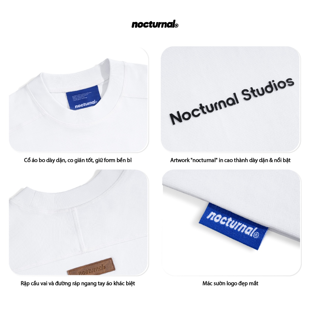 Áo Thun Form Boxy NOCTURNAL Outliner Tee Prime Cotton 100% Nam Nữ Unisex Localbrand Logo Cao Thành Tag Da | BigBuy360 - bigbuy360.vn