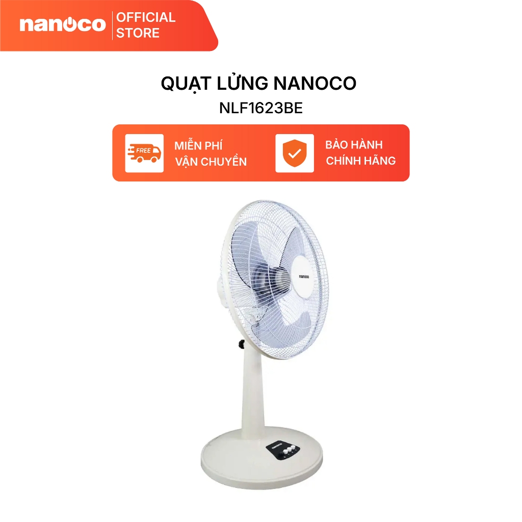 Quạt lửng Nanoco model NLF1623 (màu xanh, màu beige - 3 chế độ gió - công suất 47W)