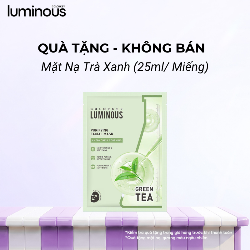 1 Miếng Mặt Nạ Trà Xanh COLORKEY LUMINOUS BHA Hỗ Trợ Giảm Dầu Mụn 25ml/miếng