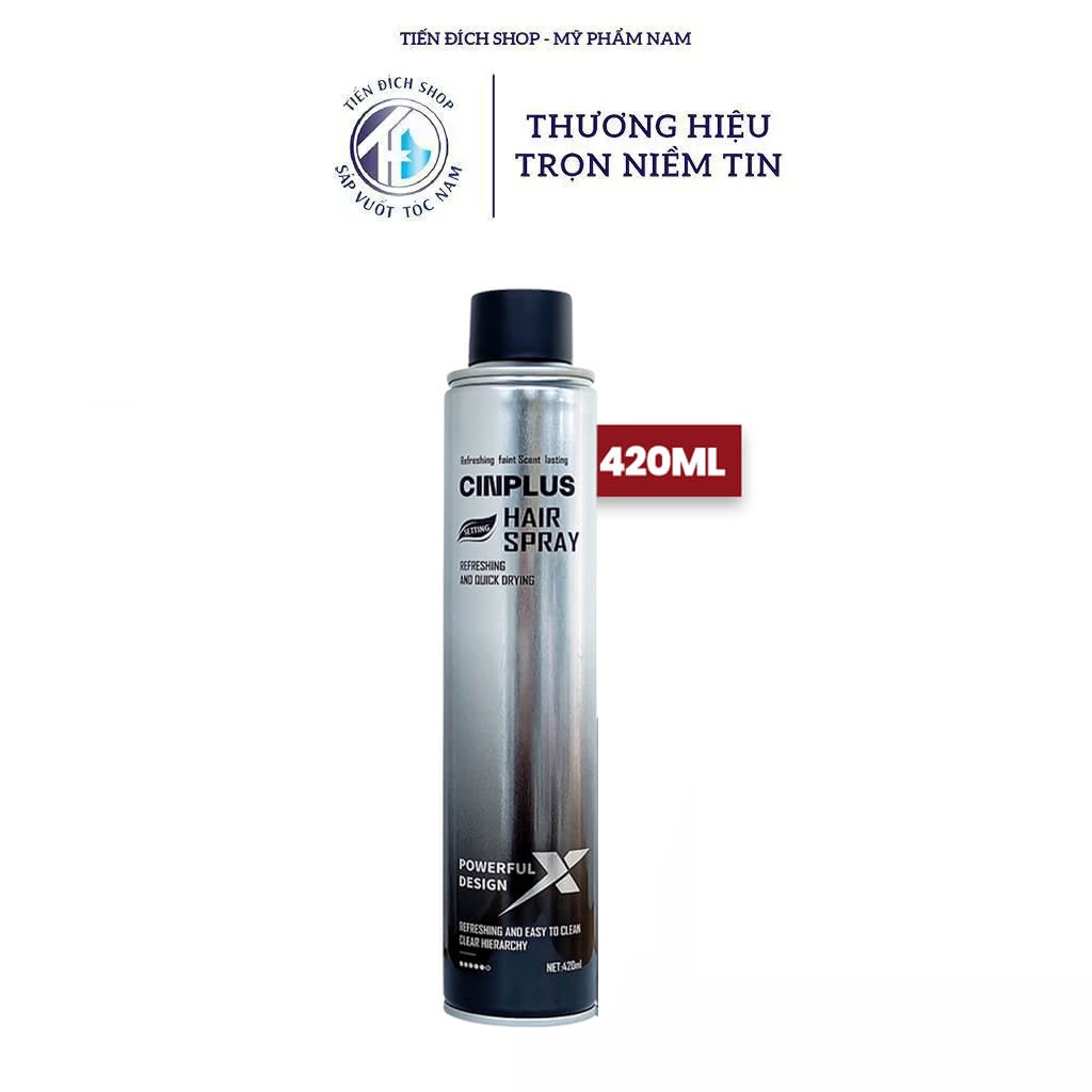 Gôm xịt tóc Cinplus Refreshing and Quick Drying 420ml nam nữ