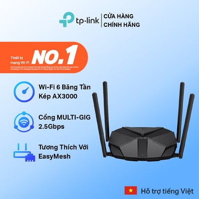 Router WiFi 6 Mercusys MR85X – AX3000, Cổng 2.5Gbps, Phủ Sóng Mạnh, Kết Nối Ổn Định