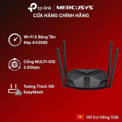 Router WiFi 6 Mercusys MR85X AX3000 – Cổng 2.5Gbps, Phủ Sóng Rộng, Kết Nối Nhiều Thiết Bị