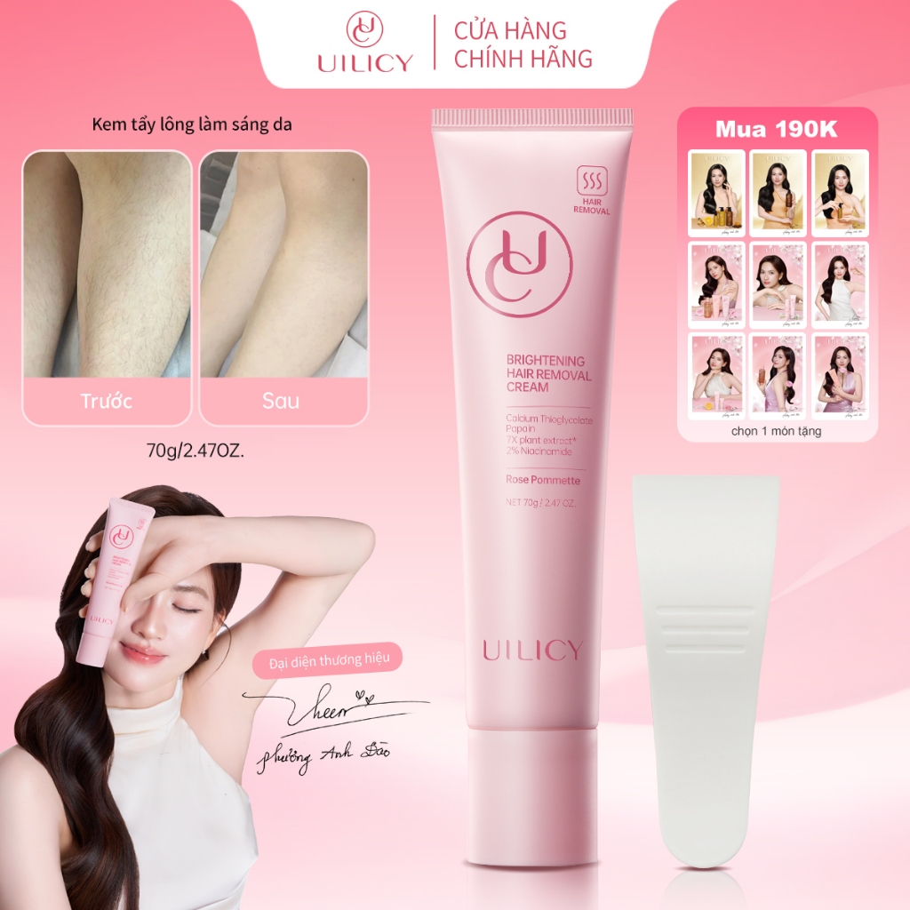 Hỗ trợ Làm trắng và sáng da Kem tẩy lông UILICY 70g Kem Triệt Lông Tẩy lông nhanh chóng chỉ Hỗ trợ Dưỡng ẩm suốt Dịu nhẹ | BigBuy360 - bigbuy360.vn
