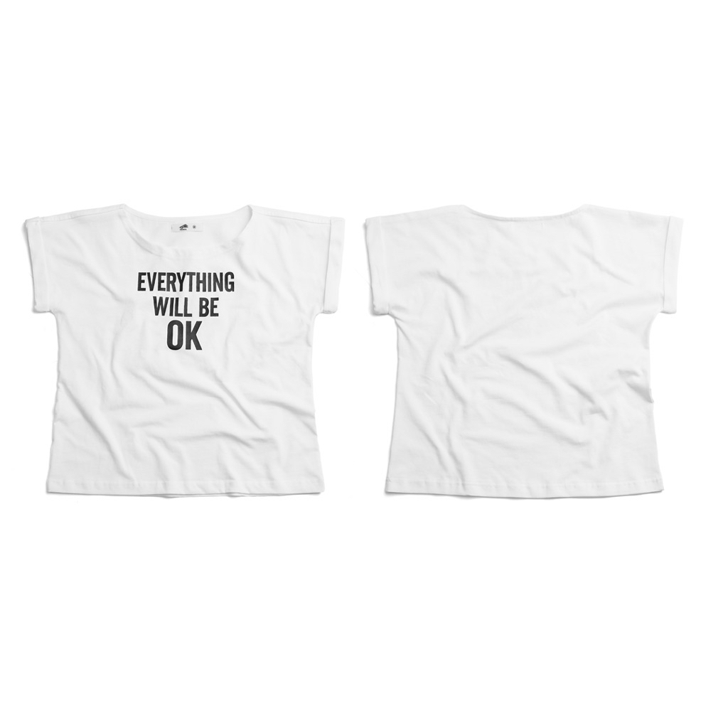 EVERYTHING WILL BE OK DETAIL 250GSM/CONTTON Boxy fit Folded sleeves Relaxed neckline