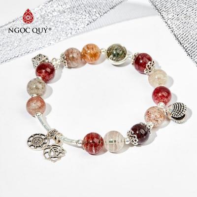 Vòng tay đá Thạch anh tự nhiên phối charm - Mẫu VC0489 - Ngọc Quý