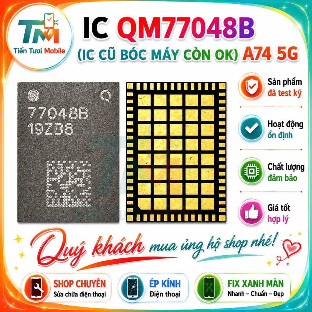 ic QM77048B,ic cũ bóc máy ok a74 5g