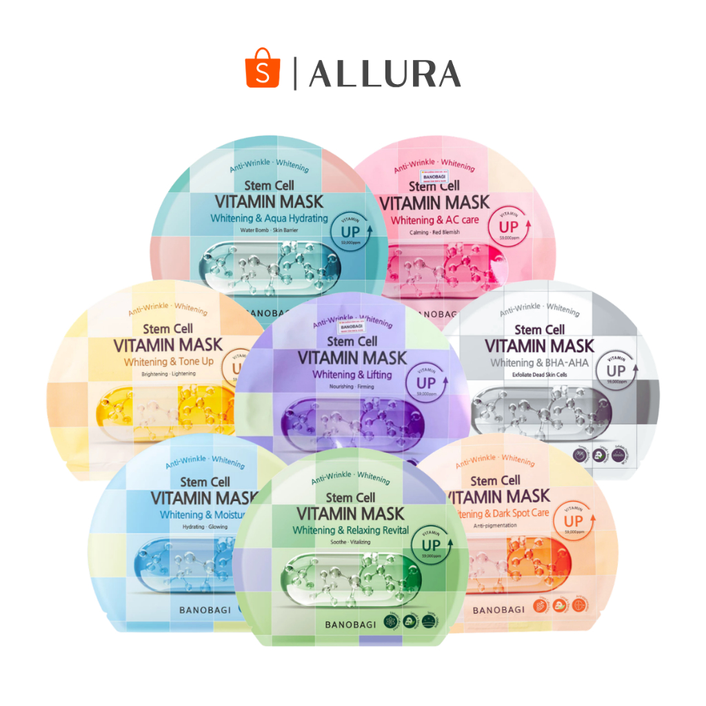 Combo 10 Mặt Nạ Banobagi Stem Cell Vitamin Mask 30ml ALLURA Sản Phẩm Chính Hãng