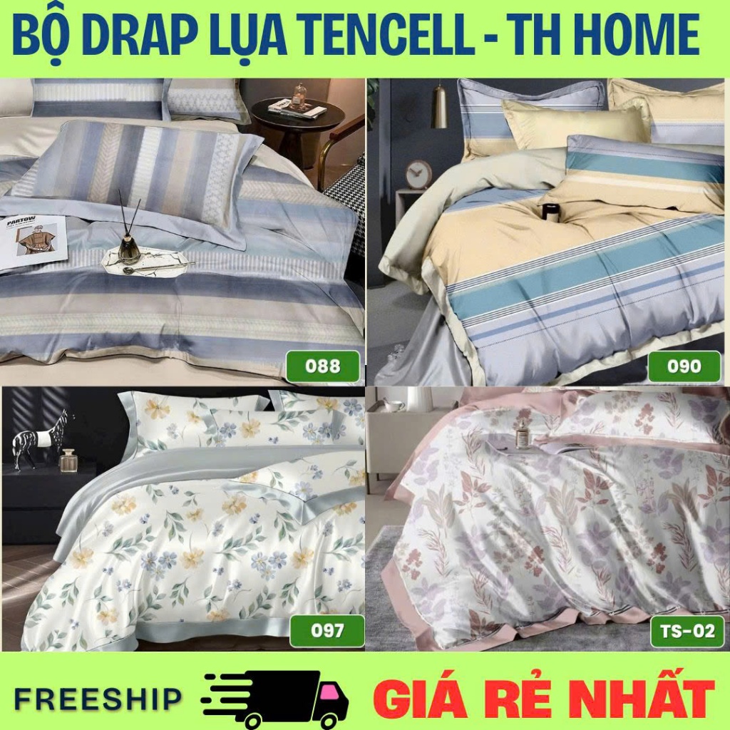 Drap Lụa Tencell TH Home [ bộ 4 món ]