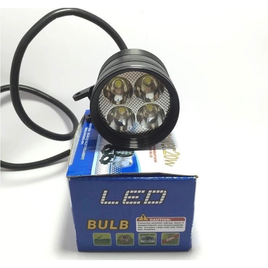 đèn trợ sáng L4 (12-48v) kèm full phụ kiện lắp xe máy xe điện ô tô siêu sáng giá rẻ vô địch