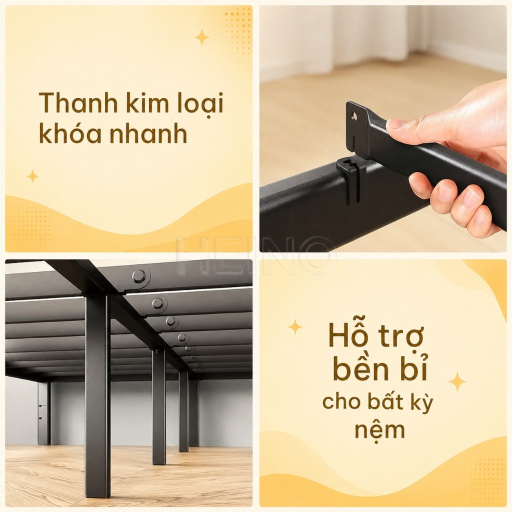 🔥Giường sắt khung thép nặng🔥 khung thép ổn định phù hợp phòng nhỏ ký túc xá Lắc Dễ Lắp RáP | BigBuy360 - bigbuy360.vn