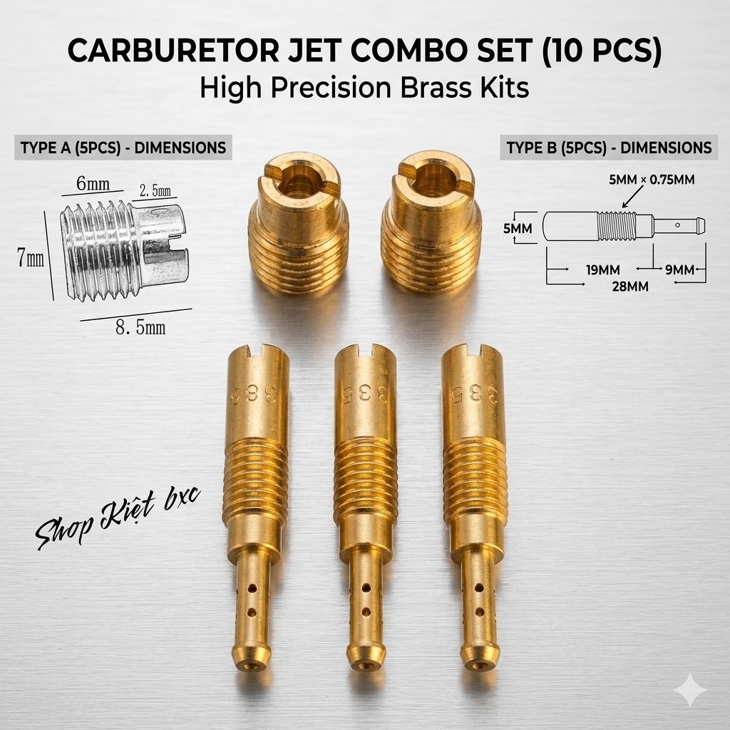 BÌNH XĂNG CON: 10 GICLO CHÍNH PHỤ CENTA (RĂNG LỚN)