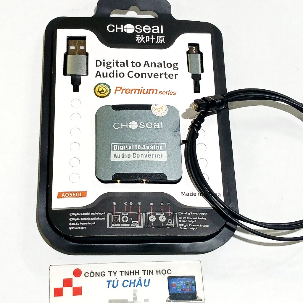Bộ quang Optical Audio Converter Digital to Analog Audio / Toslink ra AV và 3.5 ly Audio