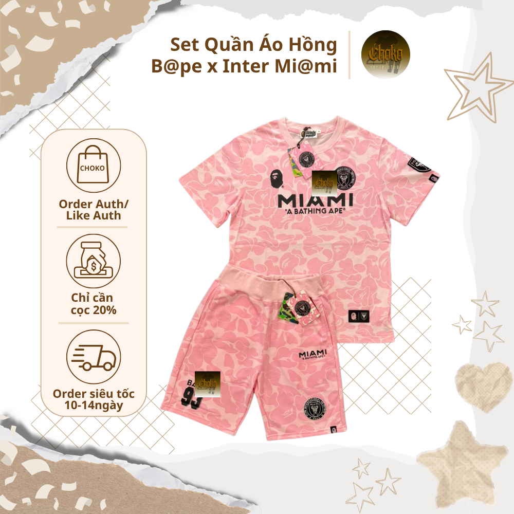 Set Quần Áo Hồng Bape Inter Miami Choko Order