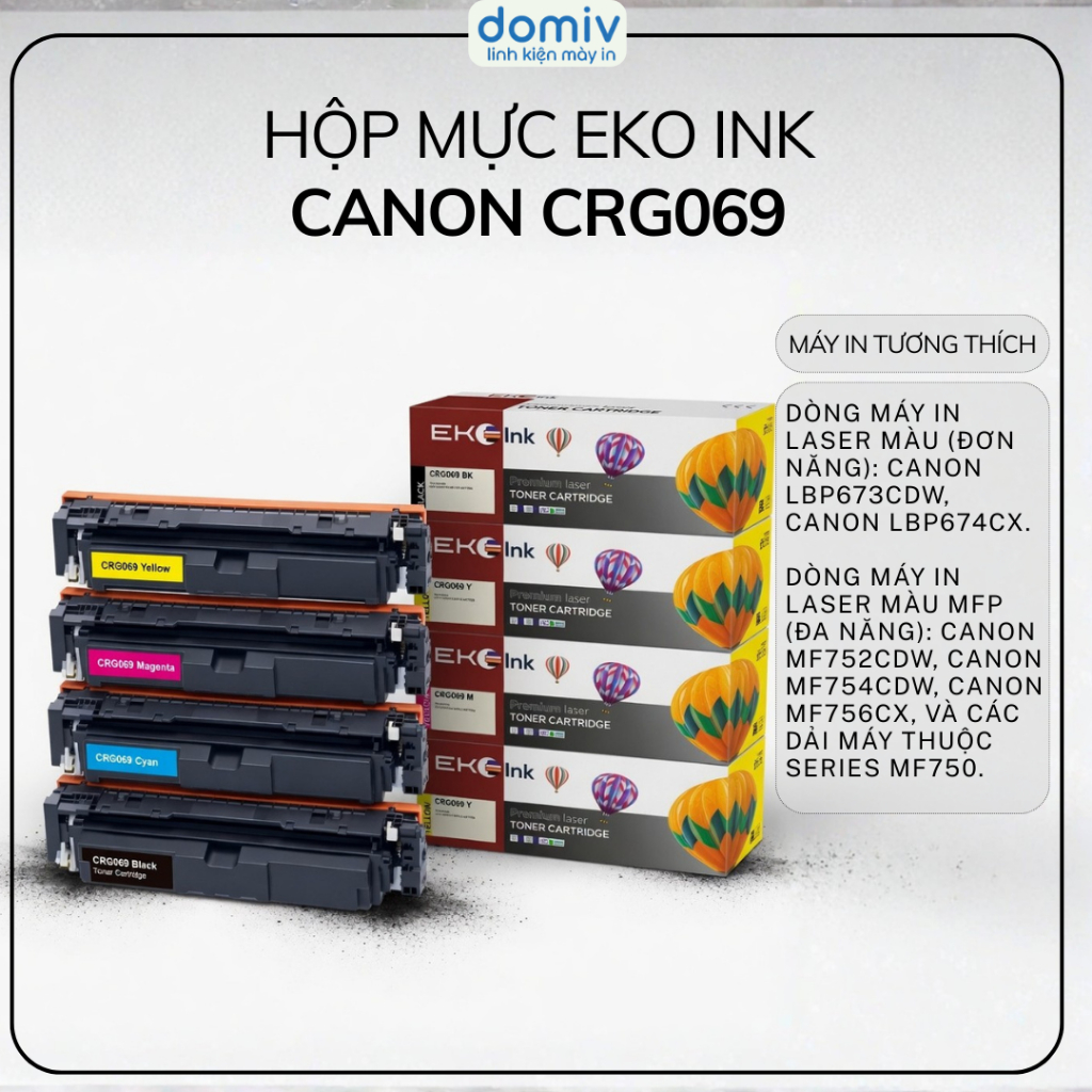 Hộp Mực Eko Ink Canon CRG069 Cho Canon LBP673CDW 674CX MF752CDW MF754CDW MF750 756 Series In Sắc Nét