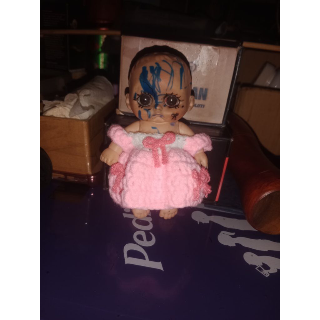 đồ váy nơ hồng  cho doll (kuman) 5in siu xinhh