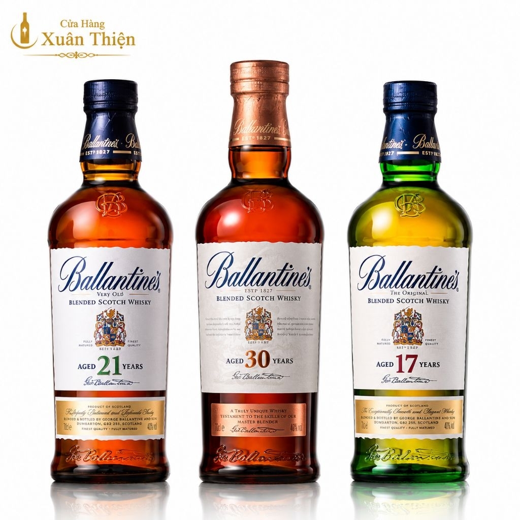 Vỏ Chai Rượu Ngoại Ballantines Thủy Tinh Châu Âu 700ML Trang Trí Nhà Cửa.Chai Rỗng Không Có Rượu Bên