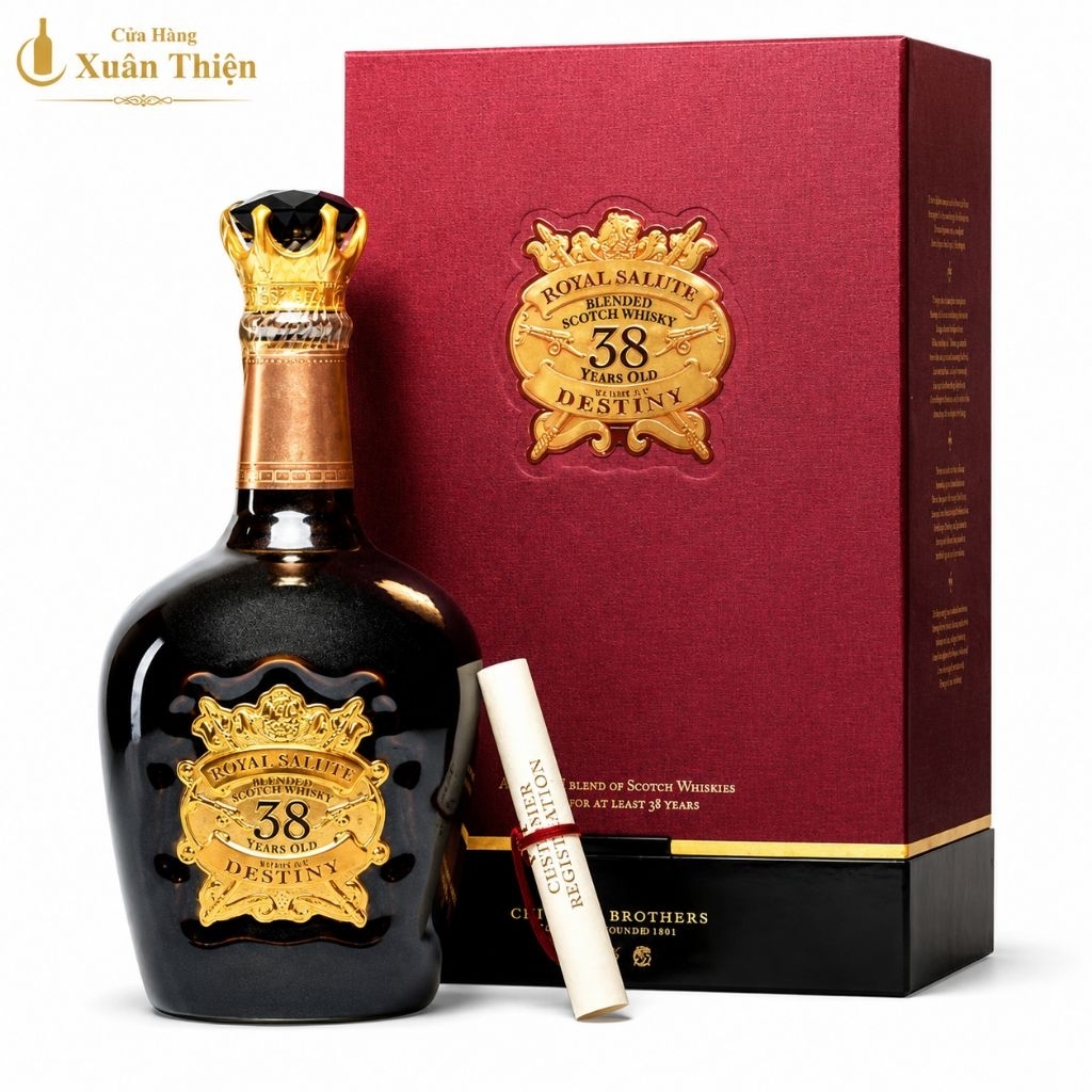 Vỏ Chai Rượu Chivas 38 Chai Gốm Mạ Vàng Cao Cấp Sang Trọng.Chai Rỗng Không Có Rượu Bên Trong.