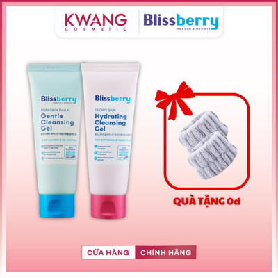 [TẶNG BĂNG ĐÔ] Sữa rửa mặt dịu nhẹ giảm mụn sạch sâu Blissberry Daily Gentle Glowy Skin Hydrating100ml