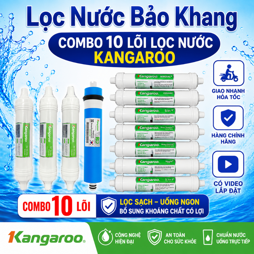 COMBO 10 LÕI LỌC HYDROGEN DÙNG CHO MODEL KG10A12 - KG10A13 - KG10A4 - KG100HK HÀNG CHÍNH HÃNG