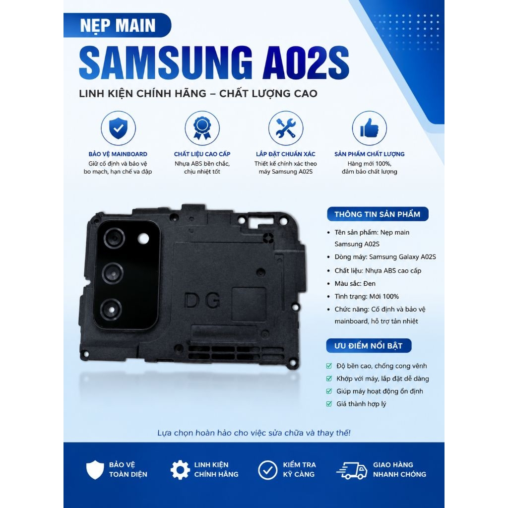 Samsung A02S nắp main zin bốc máy