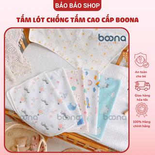 Tấm lót chống thấm Boona - Lót thay bỉm Cotton Oragnic Ovoan mềm mại thoáng mát cho bé KT 50x70cm