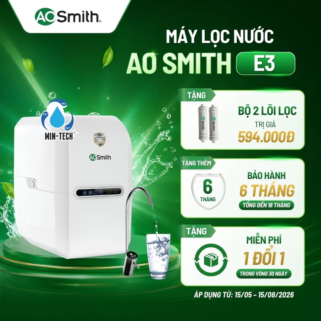 Máy lọc nước RO A.O.Smith aosmith E2 E3 (Mintech bù khoáng)