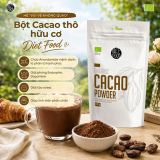 Bột cacao thô hữu cơ Diet food - 200g - Organic Cacao Powder - ThuHienOrganic