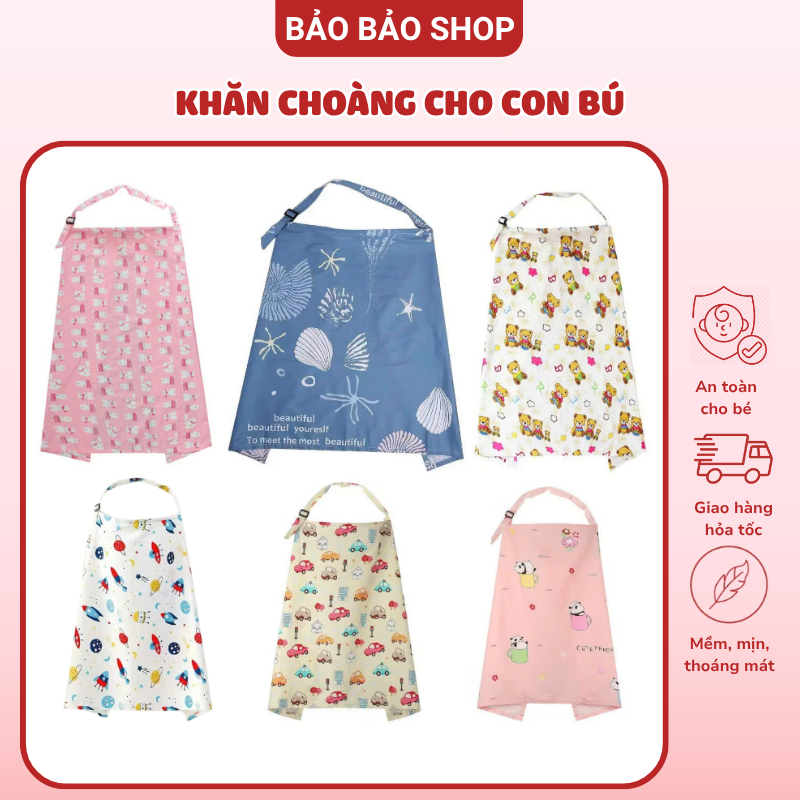 Khăn choàng cho con bú - Khăn choàng che bụi, che nắng cho bé