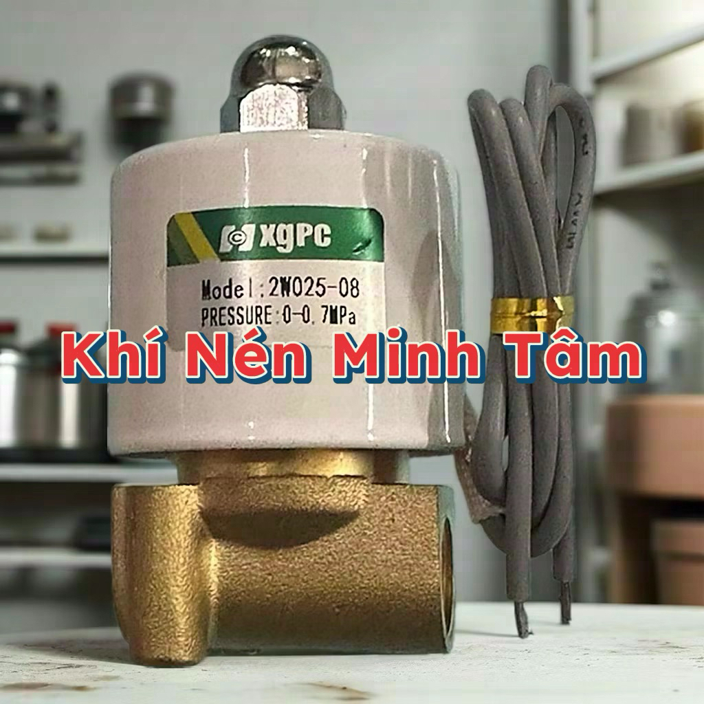 Van điện từ thường đóng 2W025-08 AC 220v, DC 24v(ren 13mm)