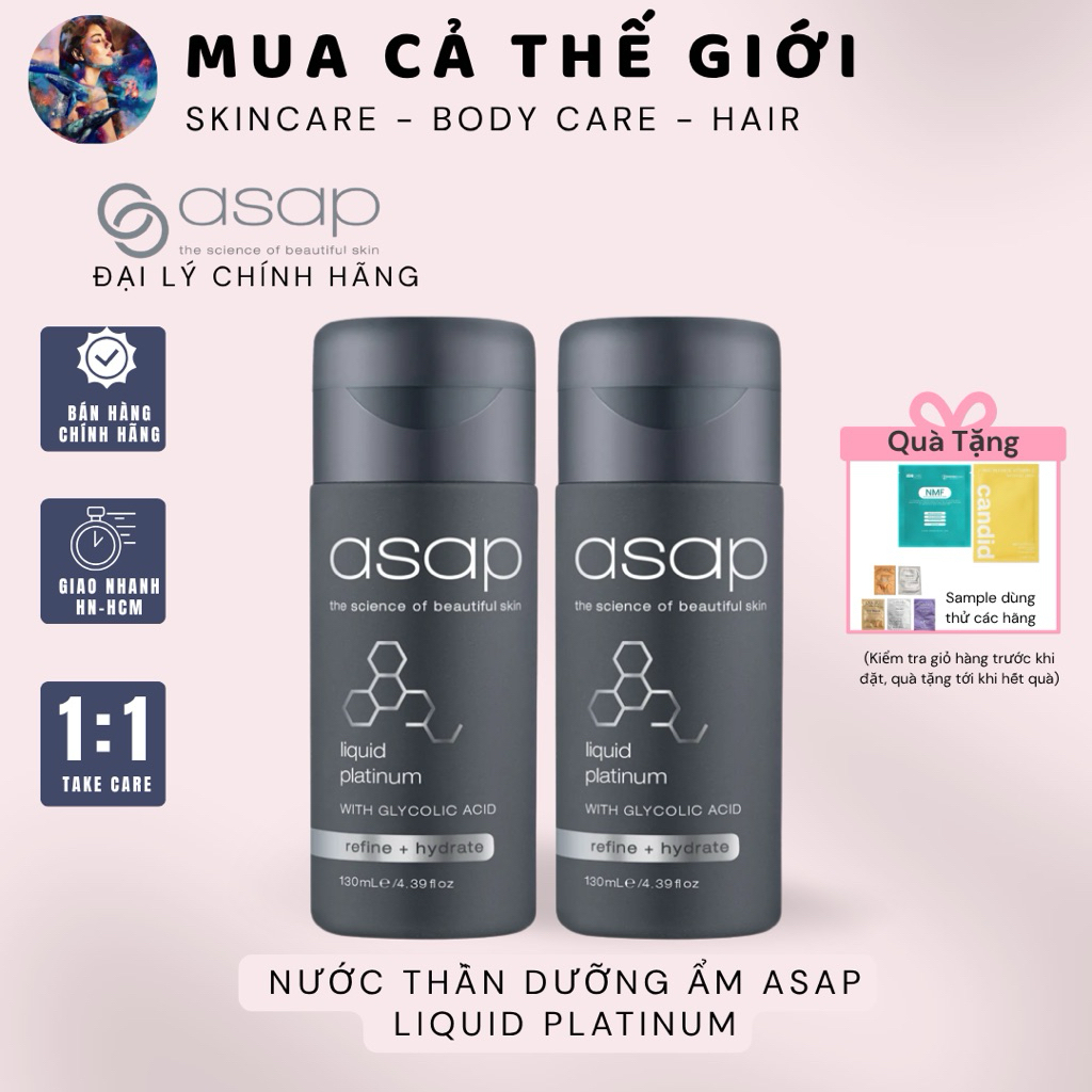 [Đại lý chính hãng] Nước Thần Dưỡng Ẩm Asap Liquid Platinum 130ml