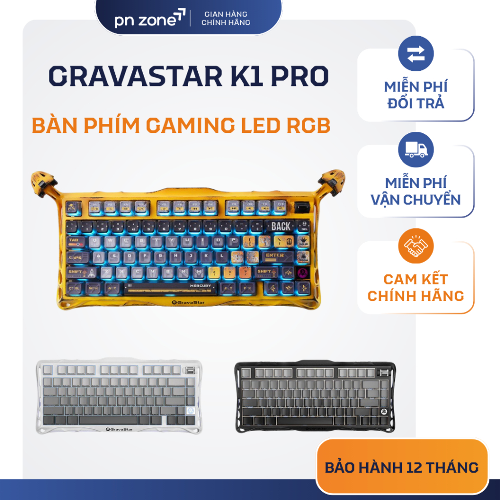 Bàn Phím Cơ GravaStar Mercury K1 Pro Chính Hãng - Bảo Hành 12 Tháng