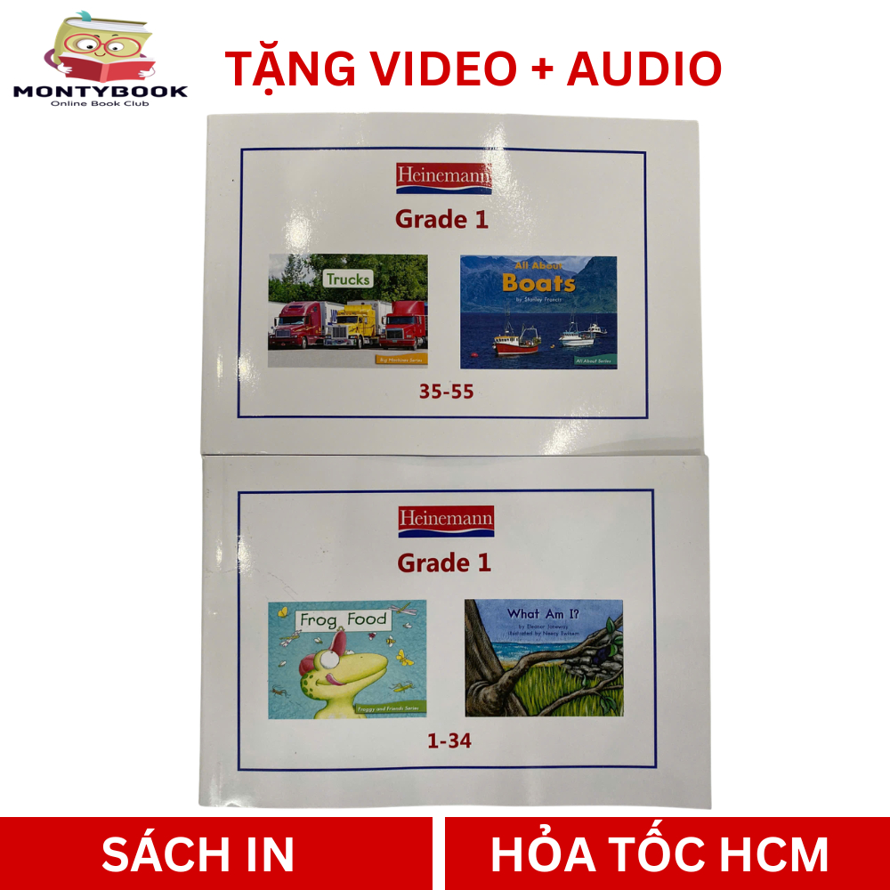 Sách - HEINEMANN GRADE 1  2 cuốn in màu đẹp tặng audio + video