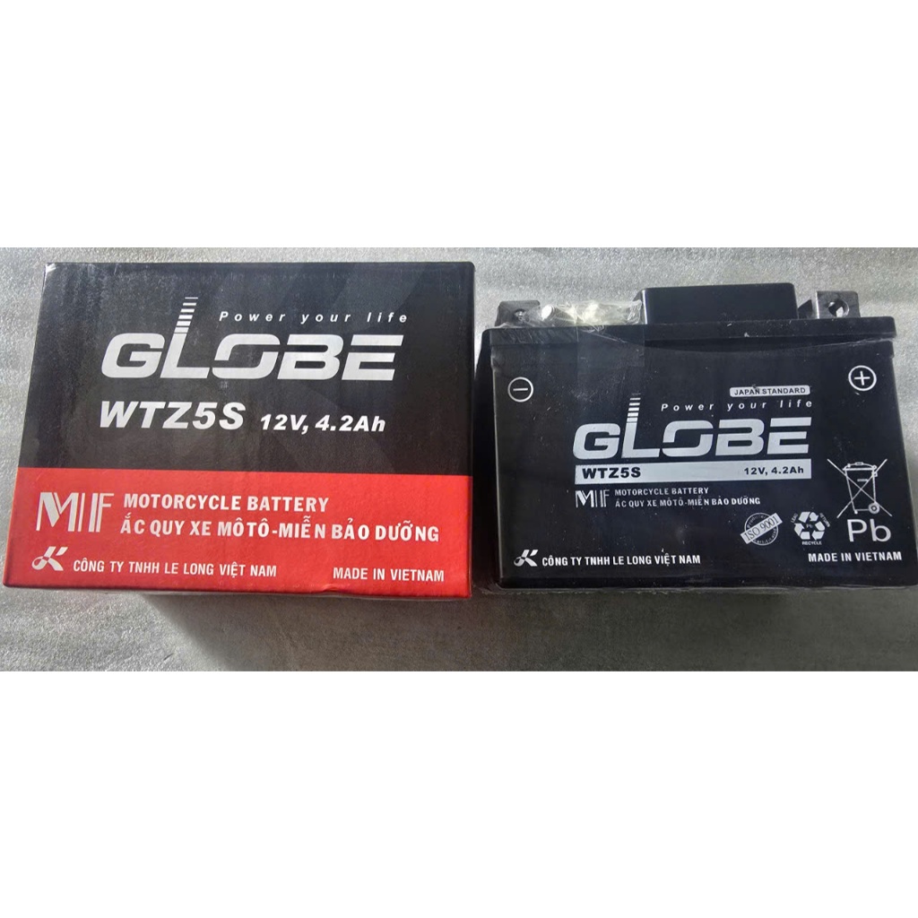 Bình Ắc Quy khô 12v GLOBE WTZ5S