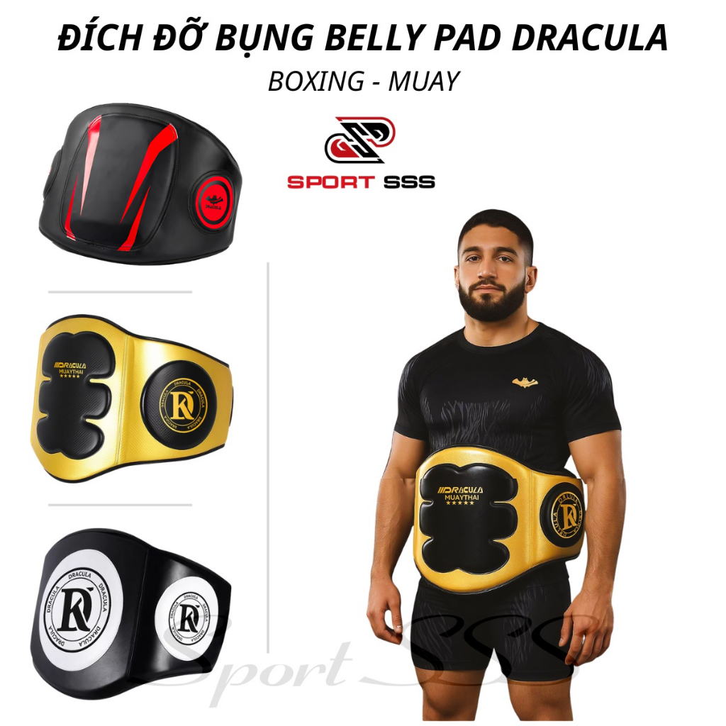 Đai - Đích Bụng DRACULA - Boxing - Võ Thuật - Muay - Tán Thủ - BOXING BELLY PAD