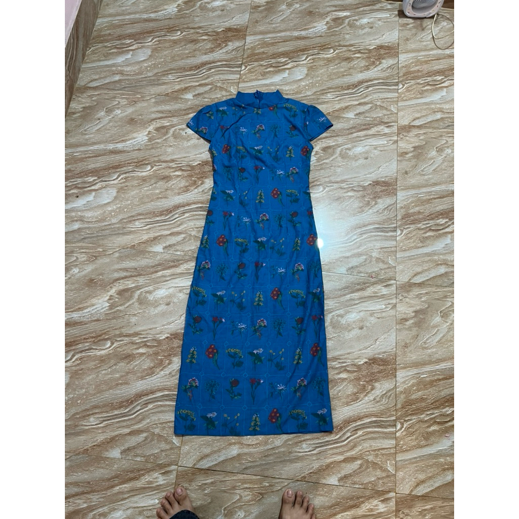 sườn xám dáng dài size S mặc xinh (tag ghi size M)