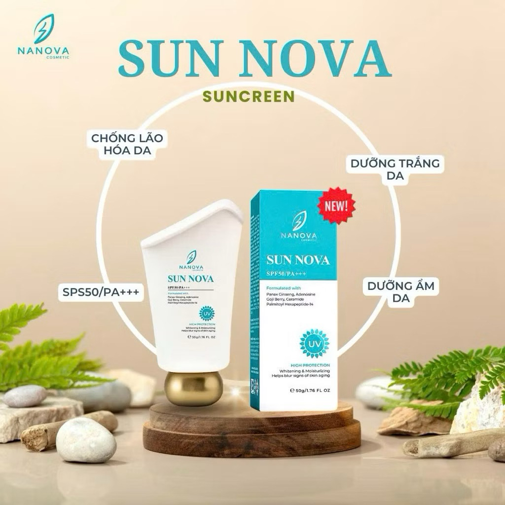 kem chống nắng Sun nova 50g Nanova chính hãng mẫu mới date mới sản xuất năm 2026