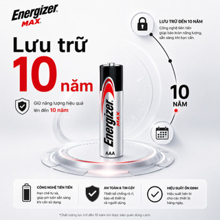 PIN TIỂU AAA ENERGIZER MAX E92, PIN 3A Siêu Bền, An toàn không thuỷ ngân - Hàng chính hãng