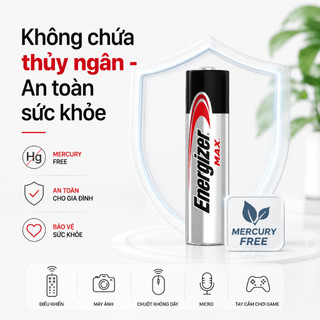 PIN TIỂU AAA ENERGIZER MAX E92, PIN 3A Siêu Bền, An toàn không thuỷ ngân - Hàng chính hãng