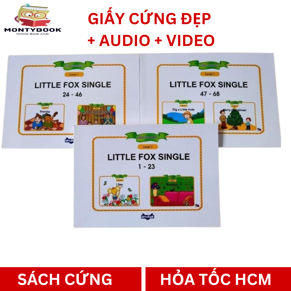 Little fox Single stories Level 1- Trọn bộ 3 quyển + File MP3+ video giấy bóng cứng đẹp