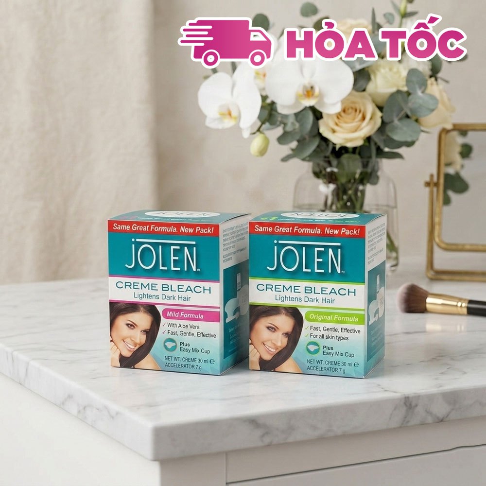 Kem Tẩy Màu Lông Jolen 37gr nhập UK Anh (Kem Làm Nhạt Màu Lông, Kem Nhuộm Lông Mày)
