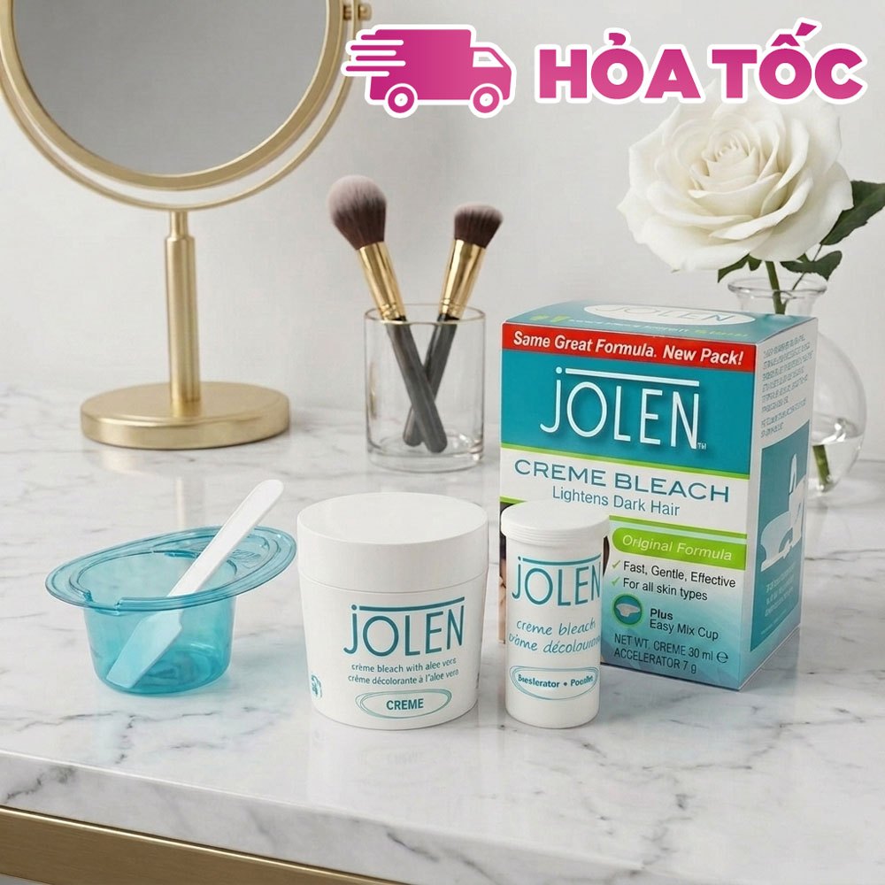 Kem Tẩy Màu Lông Jolen 37gr Original cho da thường Nhập UK, Kem Nhạt Màu Lông, Kem Nhuộm Lông Mày