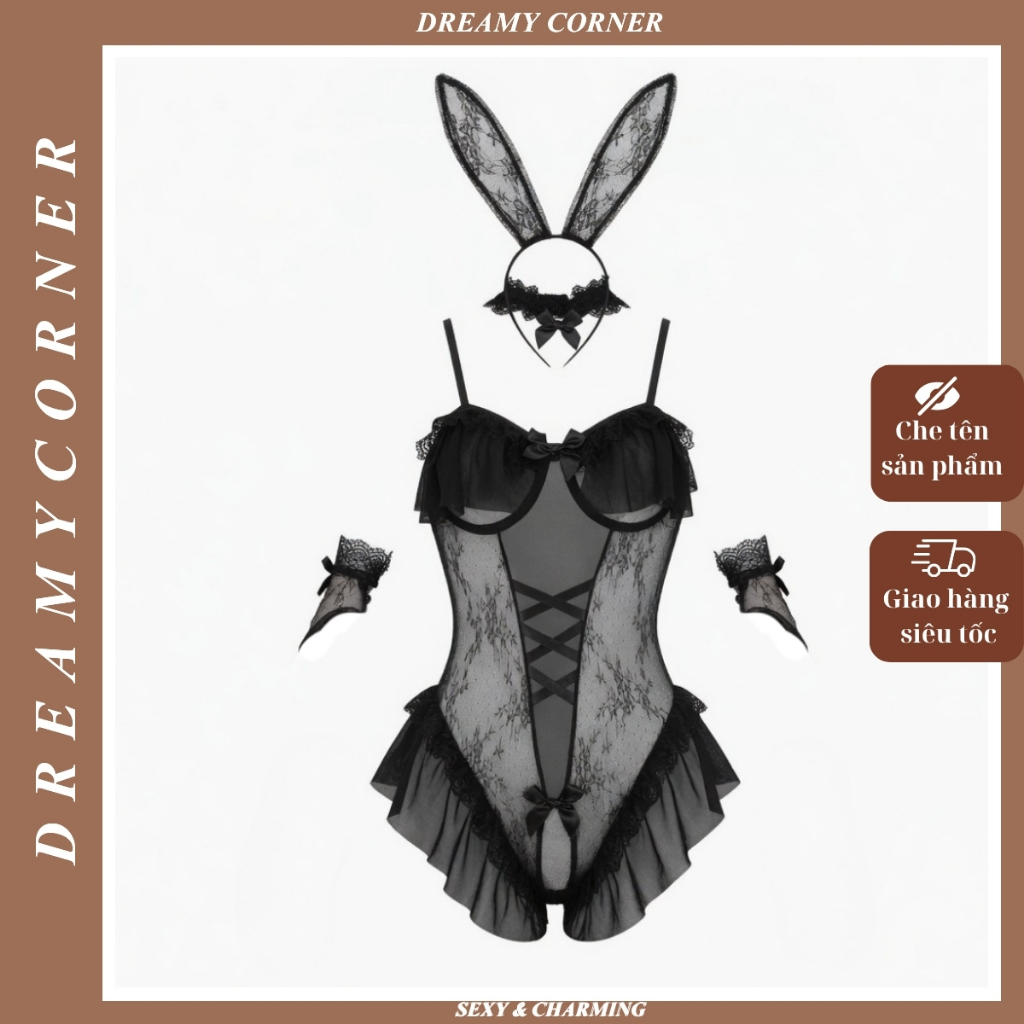 JS11 Cosplay Bunny Thỏ Bodysuit Sexy Đồ Ngủ Quyến Rũ Gợi Cảm DreamCorner, Đồ Thức Cho Tình Yêu
