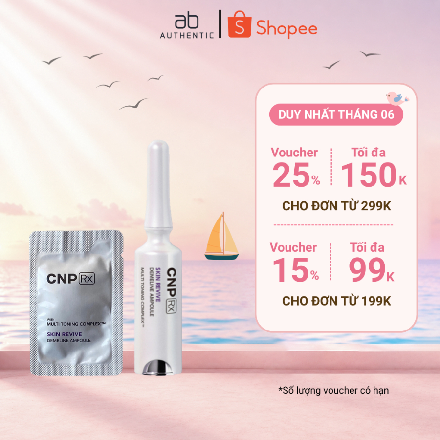 [Top 1 bán chạy] Combo 10 Gói sample Tinh chất CNP RX hủy nám, tàn nhang Skin Revive Demeline Ampoule - AB AUTHENTIC