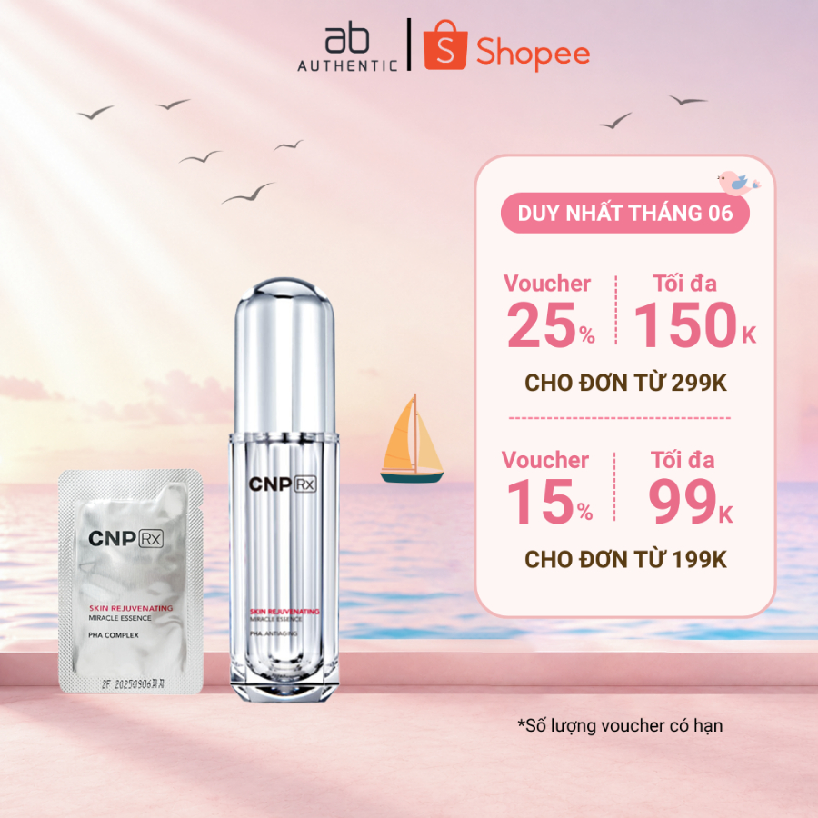 [Top 1 bán chạy] Combo 10 Gói Sample Tinh chất dưỡng trắng CNP Rx Skin Rejuvenating Miracle Essence - AB Authentic